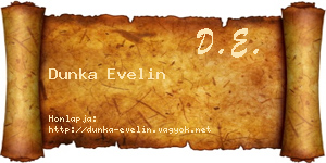 Dunka Evelin névjegykártya